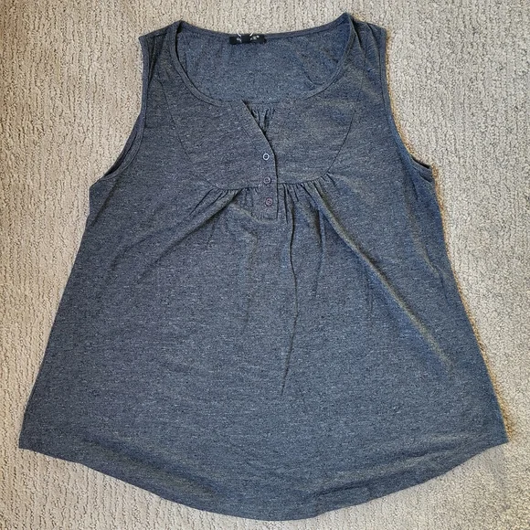Women’s Sleeveless Flowy Top – Othyroce – Gray Heather – Size L – NWT - Picture 2 of 9